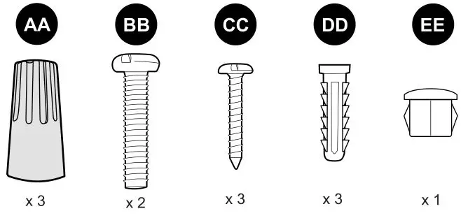 allen roth WS61-1MBK Eldora 1-Light Matte Black Transitional Wall Sconce - HARDWARE CONTENTS