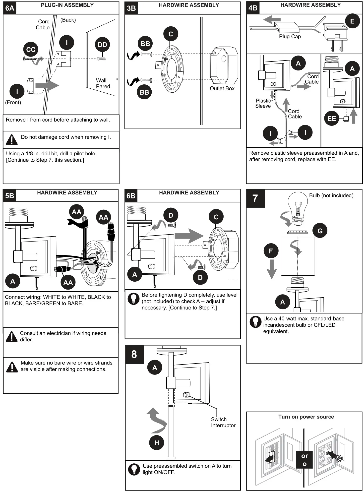 allen roth WS61-1MBK Eldora 1-Light Matte Black Transitional Wall Sconce - INSTALLATION OVERVIEW 3