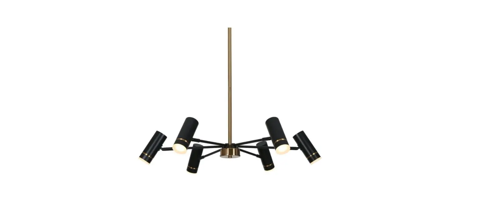 Zevni A04427 Daron 6-light Black-gold Modern-contemporary Led Chandelier Installation Guide