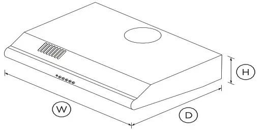 FISHER PAYKEL HF60LX4 Wall Rangehood 60cm Fixed - DIMENSIONS