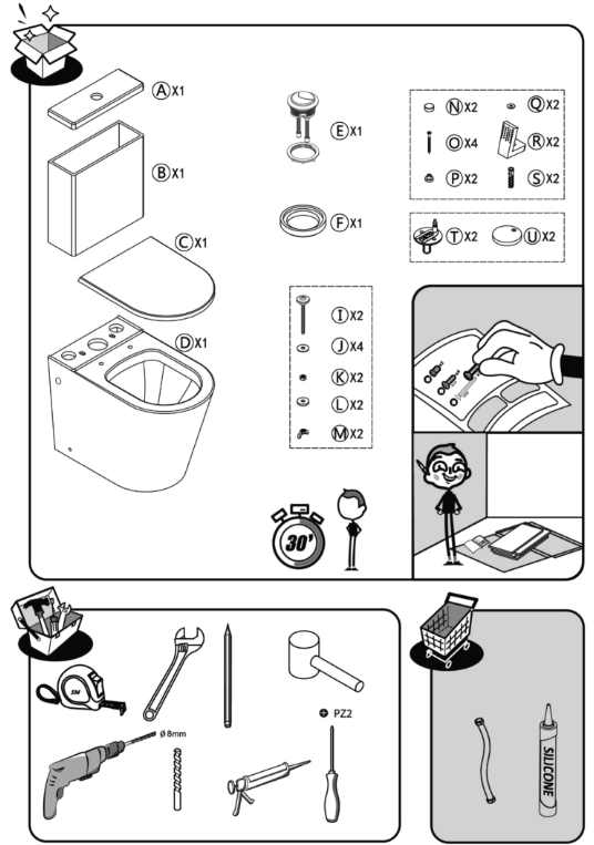 SENSEA NEO Back to Wall Toilet Bowl