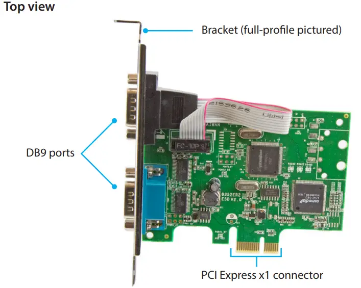 StarTech PEX2S1050 2-Port Serial Card -Product diagram