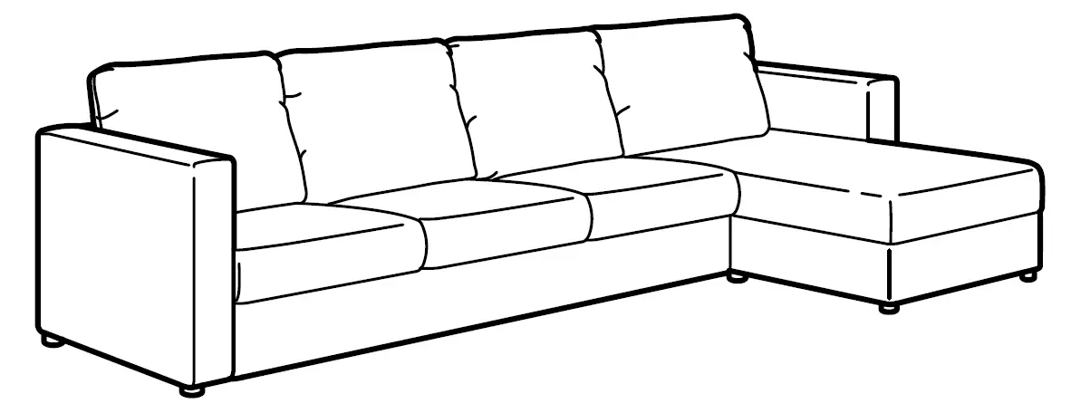 FINNALA 4-seat sofa with chaise longue.