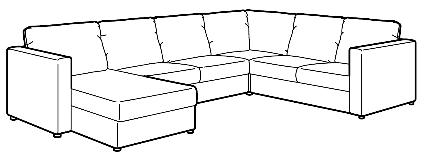FINNALA corner sofa 5 seat with chaise longue