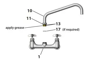 B-0291 Series Big-Flo Kettle and Pot Sink Faucet-Swing Nozzle Installation
