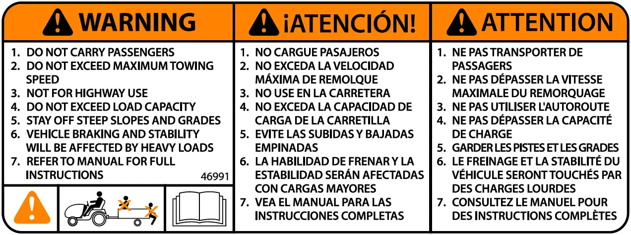 Agri-Fab 45-0552 700-Pound Poly Dump Swivel Cart warning
