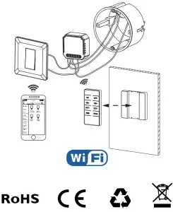 Ritornare Wi-Fi Dimmer Module QS WIFI-D02-TRIAC (RF)
