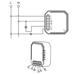 Ritornare Wi-Fi Dimmer Module QS WIFI-D02-TRIAC (RF) - WIRING DIAGRAM