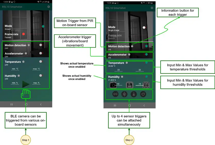 onsemi RSL10 Smart Shot Camera - Setting Event Triggers