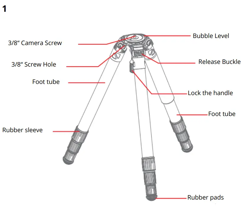 KINGJOY C86M Professional Carbon Fiber Tripod for Digital Camera-