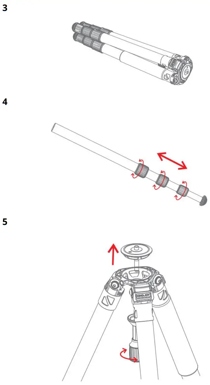 KINGJOY C86M Professional Carbon Fiber Tripod for Digital Camera-Product2
