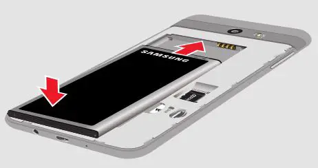 Samsung Galaxy J7 V SIM or Battery Setup Guide - Insert the battery