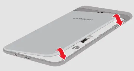 Samsung Galaxy J7 V SIM or Battery Setup Guide - Replace the back cover