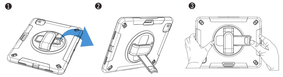 CTA PAD-PCGK11 Protective Case with Built-In 360 Degree Rotatable Grip Kickstand- Stand