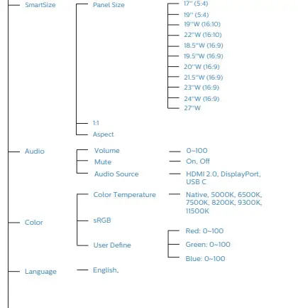 PHILIPS 279E1 E Line 4K LCD Monitor- OSD Menu 2