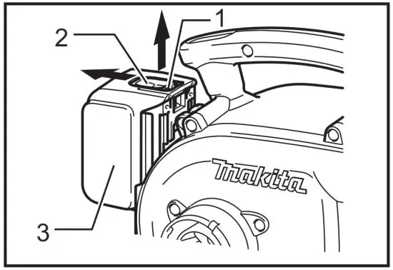 makita DVC350 Cordless Vacuum Cleaner - Installing or removing