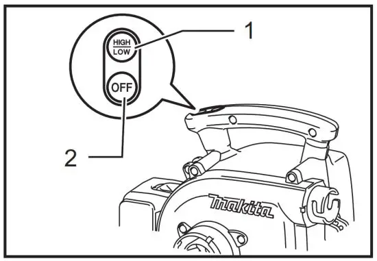 makita DVC350 Cordless Vacuum Cleaner - Switch action