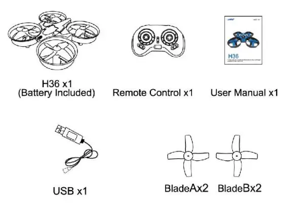 JJRIC H36 Mini RC Drone - in the box