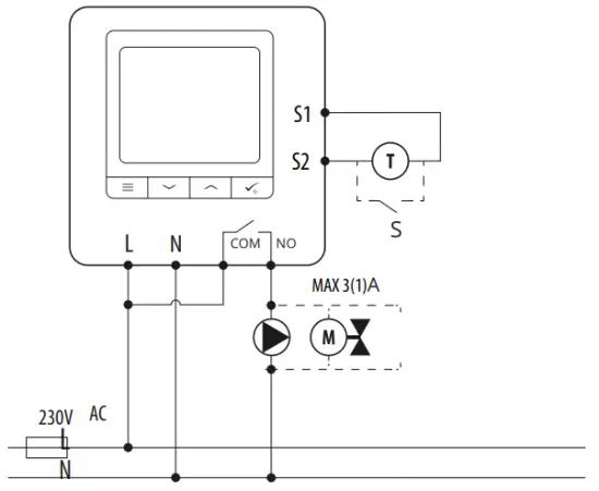 Continal 39001 Quantum Digital Thermostat - connections