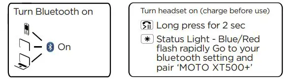 motorola MOTO XT500+ Bluetooth Wireless Headphones with Microphone 3