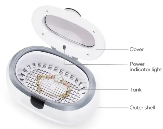 kogan KAULTSONJWCA 600ml Ultrasonic Jewellery Cleaner - Open view