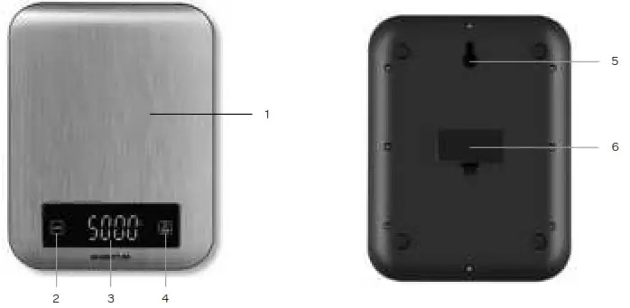 INVENTUM WS308 Kitchen Scale - appliance description