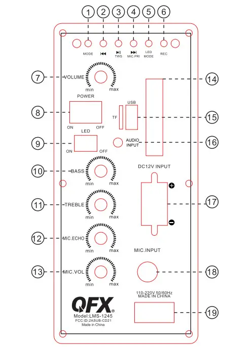 QFX LMS 1245 Professional Multi Media Speaker Karaoke System - figure 1