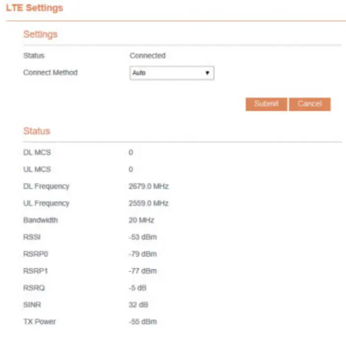 SMAWAVE SRW410-c LTE CPE Router - Configuration of LTE