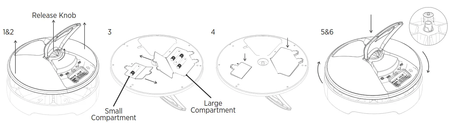 pawple 6-MEAL Automatic Pet Feeder - Install Batteries