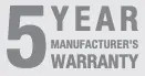 5 Year Warranty