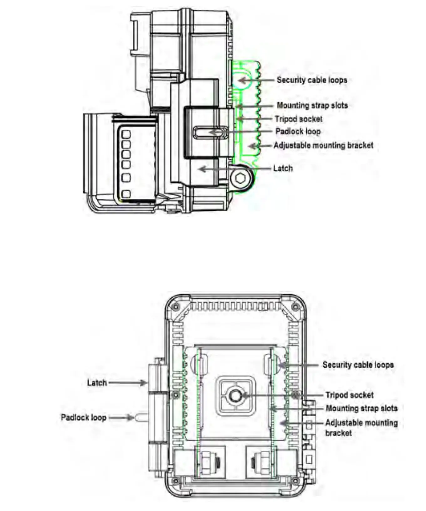 SPARTAN SR4-BK Eclipse Trail Camera - Camera Body and Ports 2