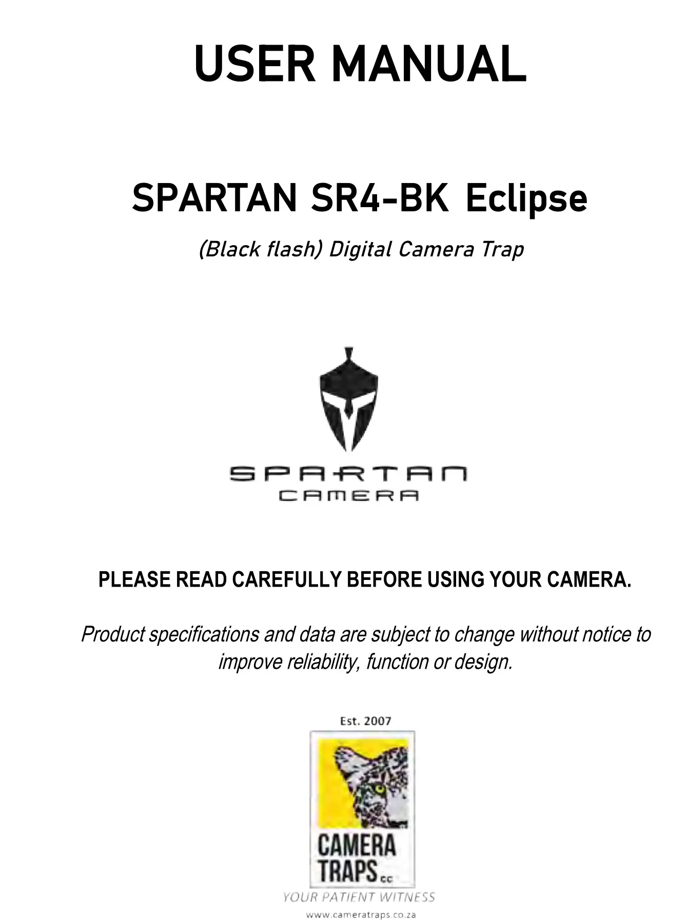SPARTAN SR4-BK Eclipse Trail Camera Instruction Manual