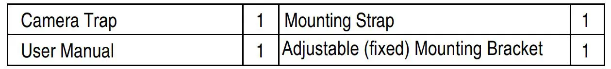 SPARTAN SR4-BK Eclipse Trail Camera - Package Contents