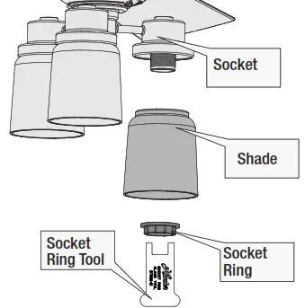 Hunter 50137 Bryn 52 Inch Noble Bronze Indoor LED Ceiling Fan - Installing the Bulbs and Glass