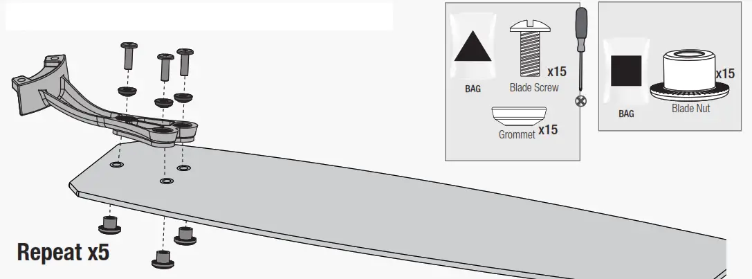 Hunter 50137 Bryn 52 Inch Noble Bronze Indoor LED Ceiling Fan - Repeat x5