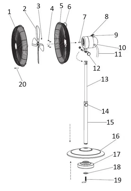 emerio FN 108774 Stand Fan - Front guard