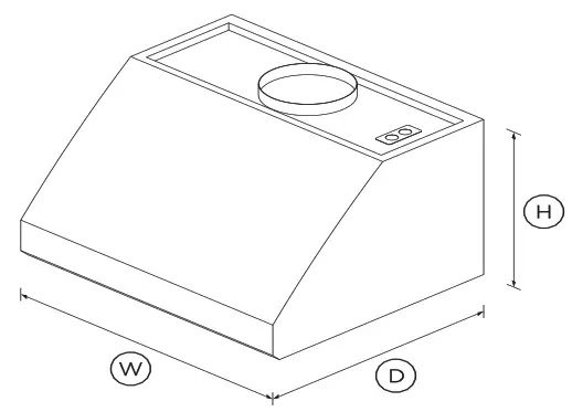 FISHER PAYKEL HCB30-6 N 30 Inch Wall Range Hood - DIMENSIONS