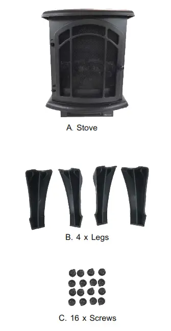 X BRAND HT9737ME Portable High Low Heat Wired Fire Stovec - fig