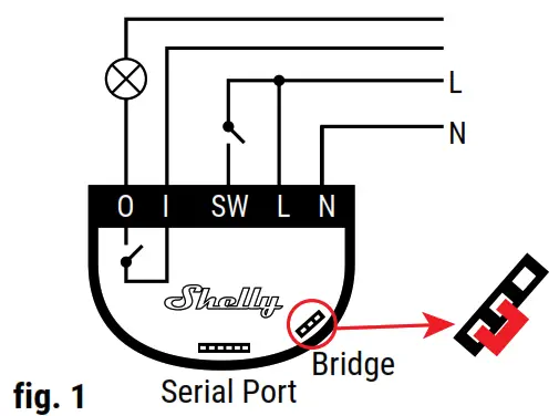 Shelly 1 WiFi Relay Switch - Power supply