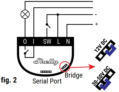 Shelly 1 WiFi Relay Switch - Power supply1