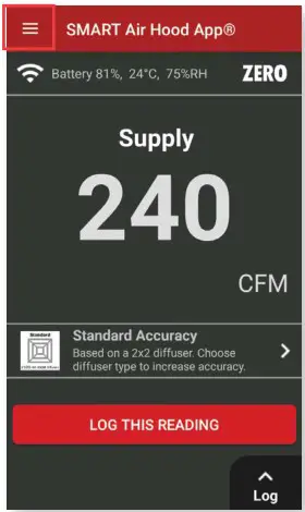 Dwyer SAH Series SMART Air Hood Balancing Instrument SMART Air Hood App Software - APPLICATION PREFERENCES 2