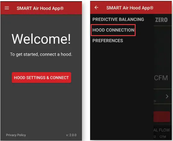 Dwyer SAH Series SMART Air Hood Balancing Instrument SMART Air Hood App Software - CONNECTING TO THE HOOD 1