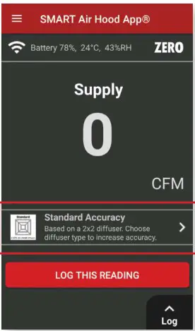 Dwyer SAH Series SMART Air Hood Balancing Instrument SMART Air Hood App Software - SELECTING THE DIFFUSER 1