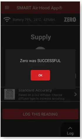 Dwyer SAH Series SMART Air Hood Balancing Instrument SMART Air Hood App Software - ZEROING THE HOOD 3
