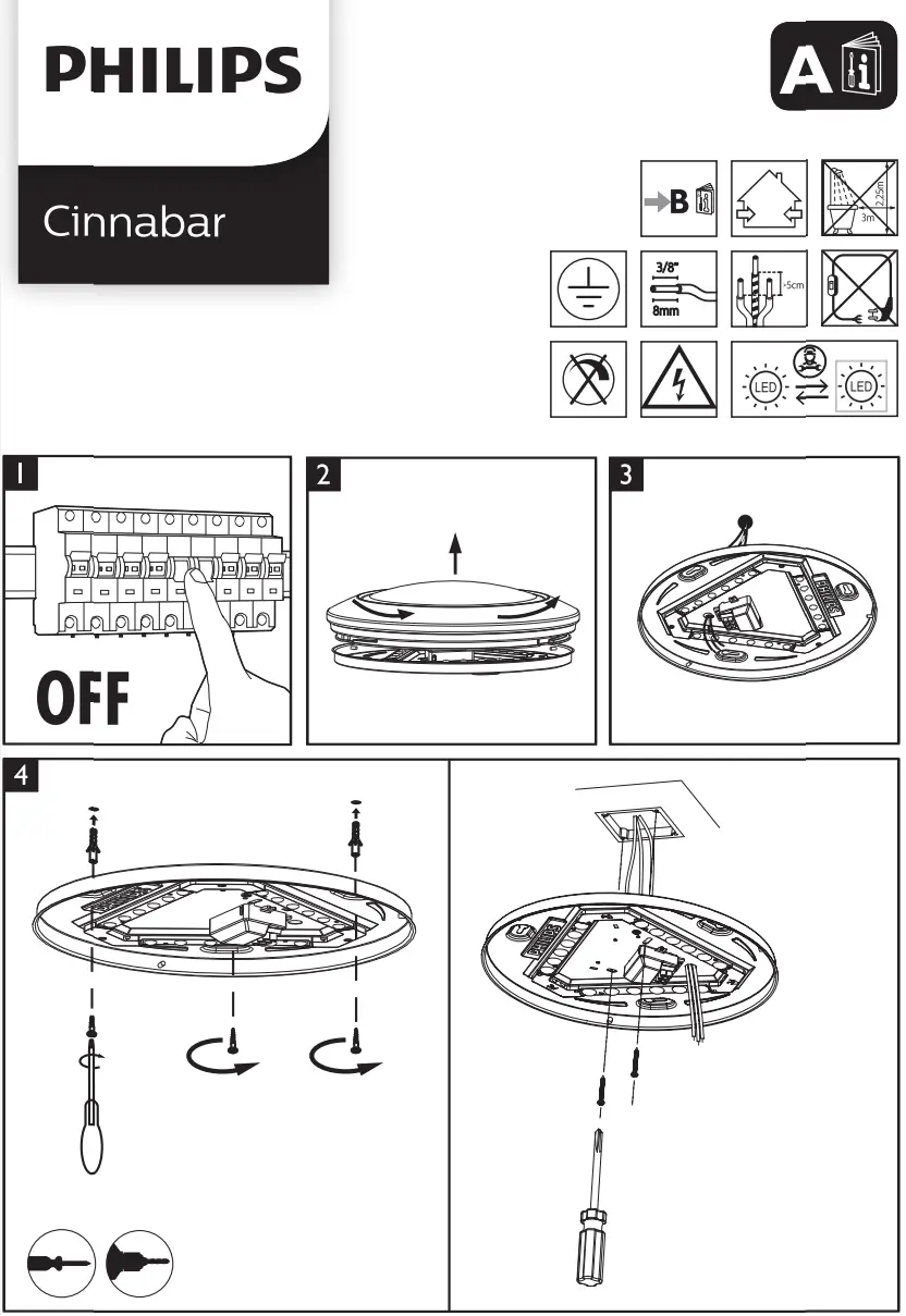 PHILIPS 33362 Cinnabar Ceiling Light - fIG