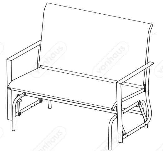 VonHaus 2522117 2 Seater Glider Bench -