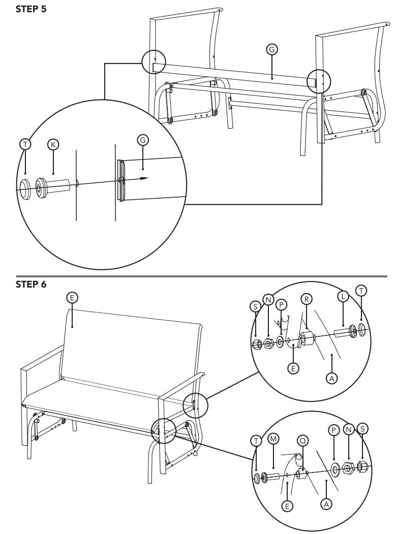 VonHaus 2522117 2 Seater Glider Bench - Fig4