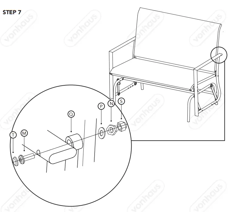VonHaus 2522117 2 Seater Glider Bench - Fig5