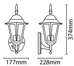 Eterna L60B Polycarbonate Full Lantern Wall Light - Figure 4