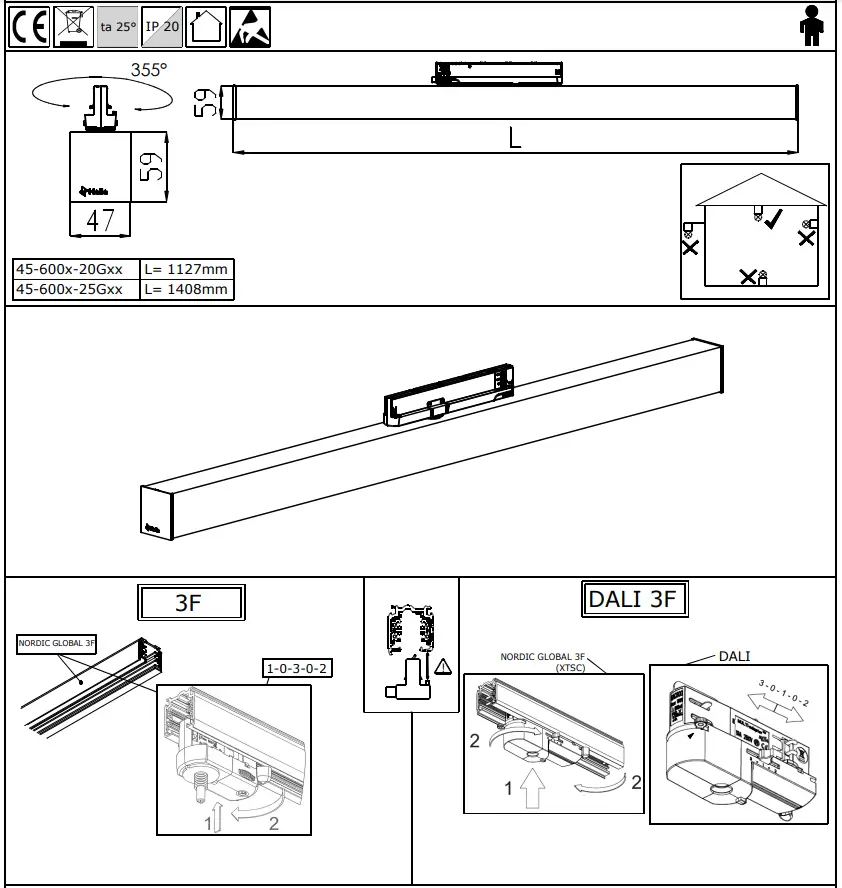 Halla Lipo45-T Variants of Single Luminaires - fig 1